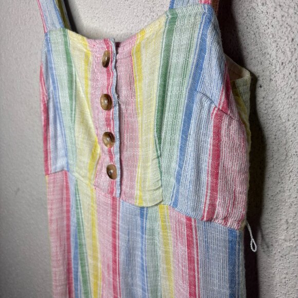 Urban Outfitters Sz S Rainbow Striped Flowy Maxi Dress - Picture 3 of 6